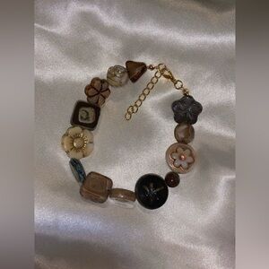 Elegant Gold and Brown Women's Bracelet